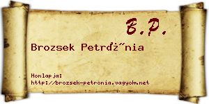 Brozsek Petrónia névjegykártya
